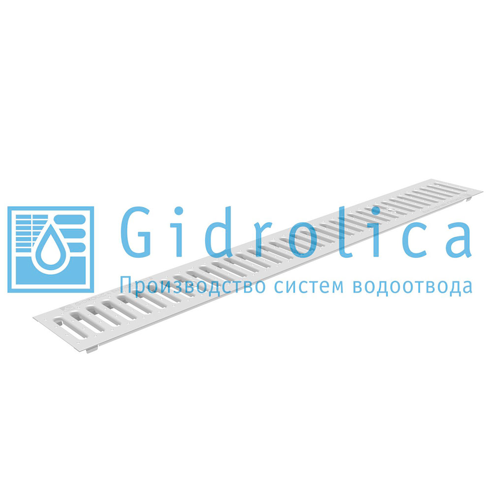 Решетка водоприемная Gidrolica Standart РВ-10.13,6.100 штампованная стальная оцинкованная с отверстиями для крепления, кл.А15
